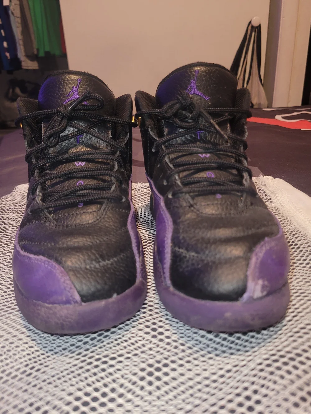 Air Jordan Kids' Black & Purple Basketball Shoes